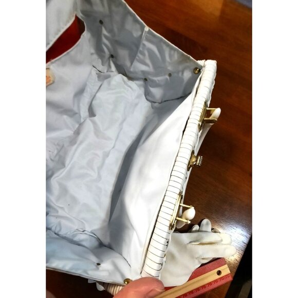 Vintage Simon by Ernest Blum Woven Purse Hong Kong with Pair Vintage White Glove - Picture 10 of 16